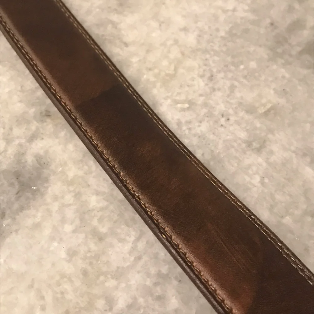 Du Cuir Belt Mens 38 Brown Leather Classic Business Formal Professional Festival